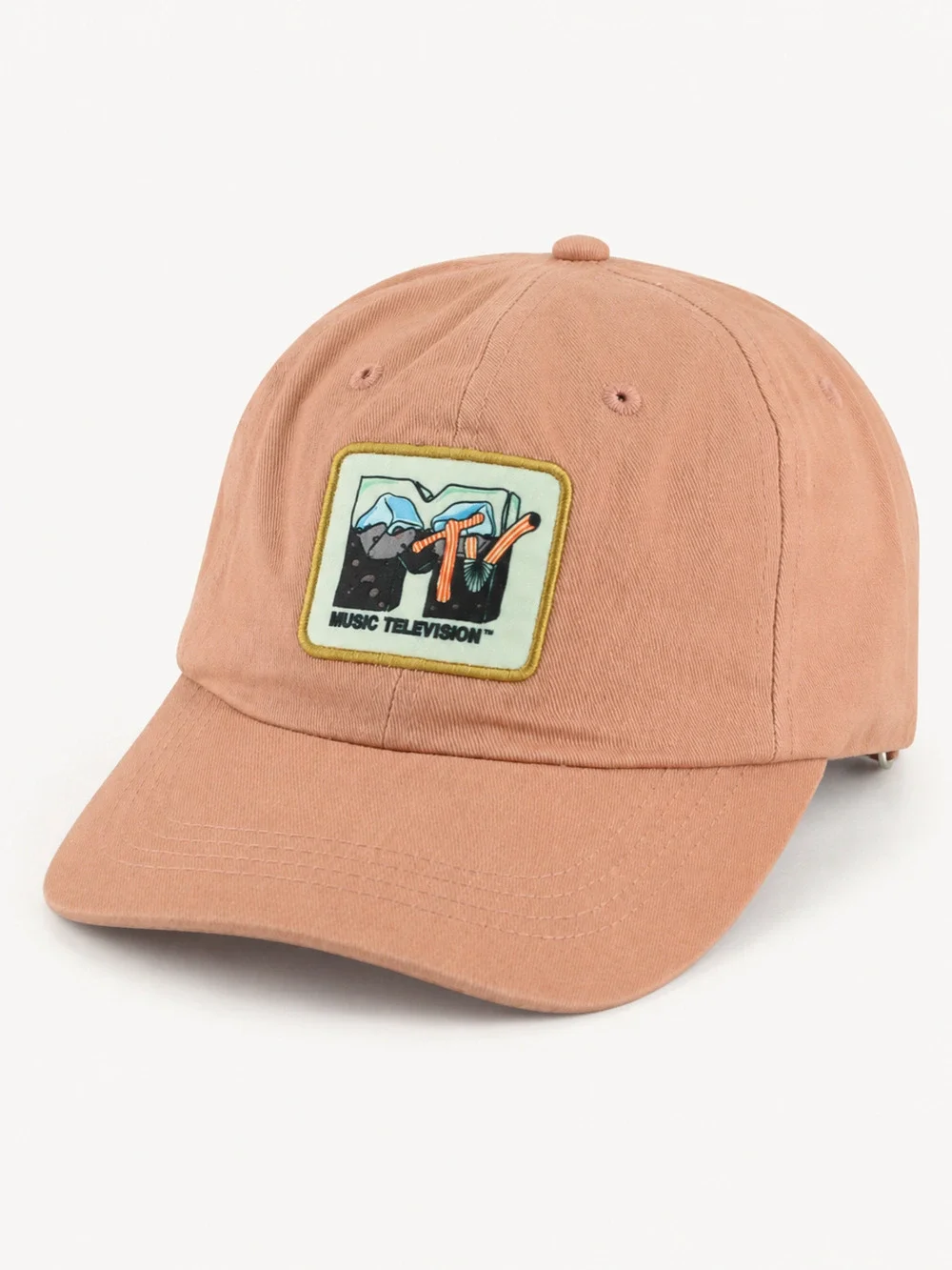NWT MTV Music Television Pink Adjustable Dad Hat Patch Cotton Strapback Cap